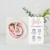 Kindermädchen hallo Overlay Foto & Geburtsstatusze Ankündigung (Stehend Vorderseite)