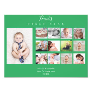 Kindermädchen im ersten Jahr FotoCollage Keepake Fotodruck