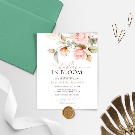 Kindermädchen in Bloom Pink Rose Twin Baby Dusche