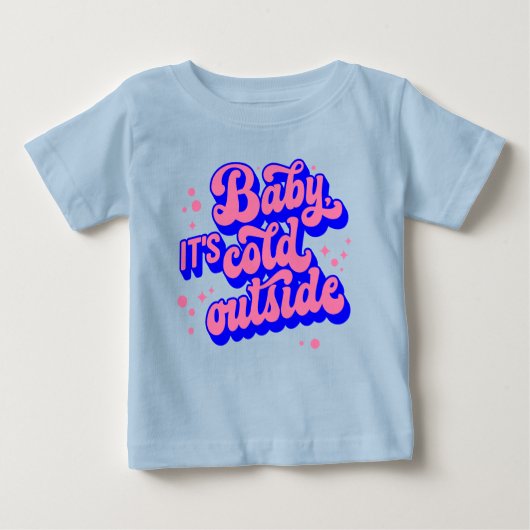 Kindermädchen, kalt draußen im Winter. Baby T-shirt (Vorderseite)