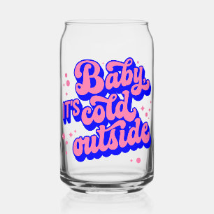 Kindermädchen, kalt draußen im Winter. Dosenglas