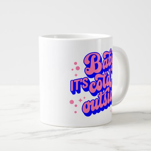 Kindermädchen, kalt draußen im Winter. Jumbo-Tasse (Vorderseite Rechts)