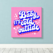 Kindermädchen, kalt draußen im Winter. Leinwanddruck (Insitu (Holzboden))