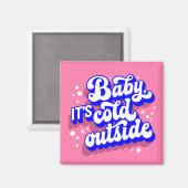 Kindermädchen, kalt draußen im Winter. Magnet (Vorderseite/Rückseite)