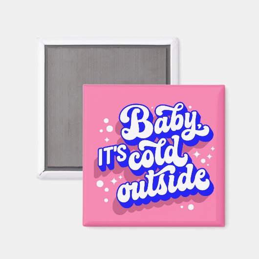 Kindermädchen, kalt draußen im Winter. Magnet (Vorderseite/Rückseite)