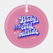 Kindermädchen, kalt draußen im Winter. Ornament Aus Glas (Vorderseite)