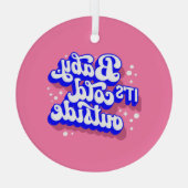 Kindermädchen, kalt draußen im Winter. Ornament Aus Glas (Rückseite)