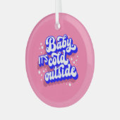 Kindermädchen, kalt draußen im Winter. Ornament Aus Glas (Vorderseite links)