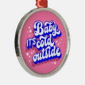 Kindermädchen, kalt draußen im Winter. Ornament Aus Metall (Rechts)