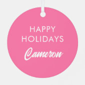 Kindermädchen, kalt draußen im Winter. Ornament Aus Metall (Rückseite)