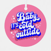 Kindermädchen, kalt draußen im Winter. Ornament Aus Metall (Vorderseite)