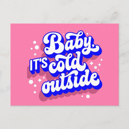 Kindermädchen, kalt draußen im Winter. Postkarte (Vorderseite)