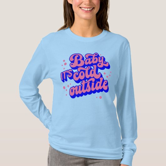 Kindermädchen, kalt draußen im Winter. T-Shirt (Vorderseite)