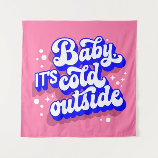 Kindermädchen, kalt draußen im Winter. Wandteppich (Vorderseite)