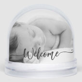 Kindermädchen-Keepake-2Foto-Begrüßungsskript Schneekugeln (Vorderseite)