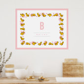 Kindermädchen Kindermädchen Rosa Monogramm Kinderz Poster (Küche)