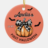 Kindermädchen-Kürbiskuchen Keramik Ornament (Vorne)