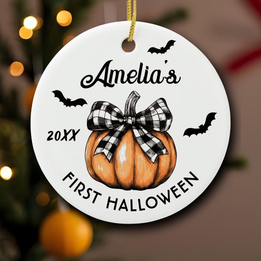 Kindermädchen-Kürbiskuchen Keramik Ornament