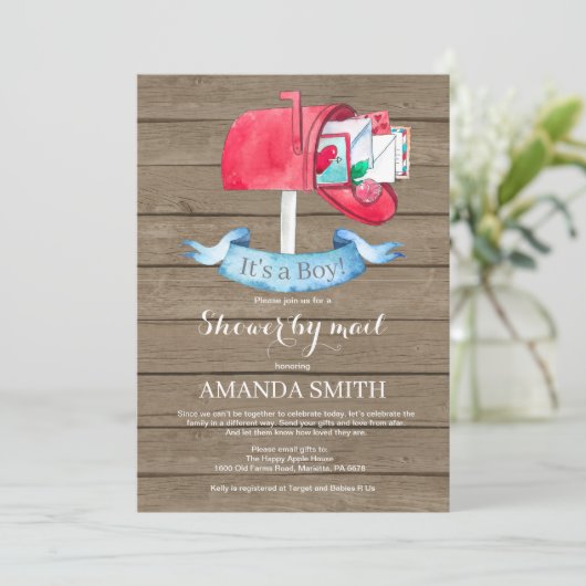 Kindermädchen Langstreckendusche per Post Einladun Einladung (Stehend Vorderseite)