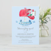 Kindermädchen Langstreckendusche per Post Einladun Einladung (Stehend Vorderseite)