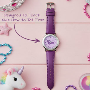 Kindermädchen Lila Dackel lernen Zeit beobachten Armbanduhr