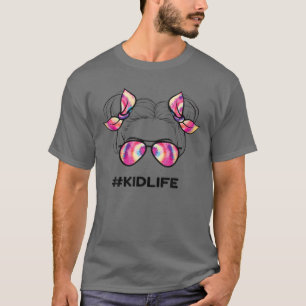 Kindermädchen Mama Messy Hair Bun Funny Mother's D T-Shirt