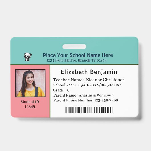 Kindermädchen mit benutzerdefinierter ID-Karte Ausweis (Front)