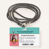 Kindermädchen mit benutzerdefinierter ID-Karte Ausweis (Vorderseite mit Schlüsselband)