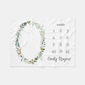 Kindermädchen Monatsmilestone Niedliche Grüne Fleecedecke (Vorderseite (Horizontal))