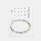 Kindermädchen Monatsmilestone Niedliche Grüne Fleecedecke (Vorderseite)