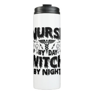 Kindermädchen nach Tag Hexe nach Nacht-Nurse-Hallo Thermosbecher