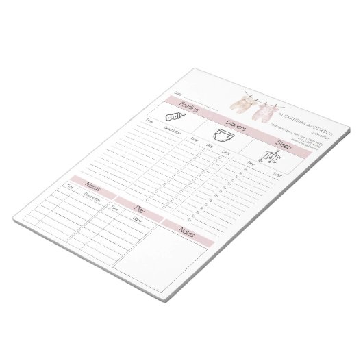 Kindermädchen Notizblock (angewinkelt)