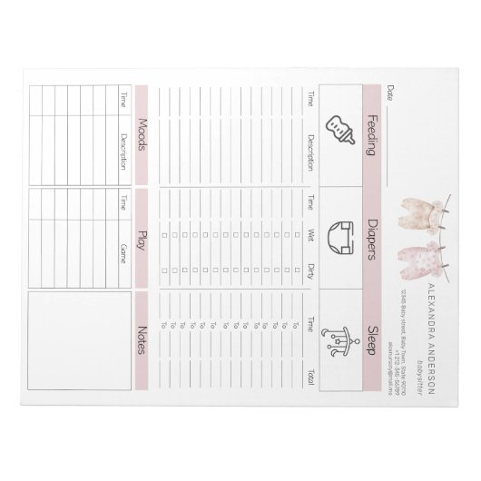 Kindermädchen Notizblock (Vorderseite)