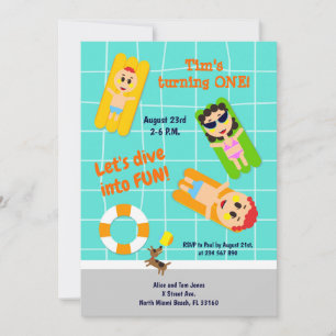 Kindermädchen Party Einladung zum ersten Geburtsta