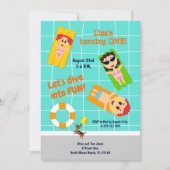 Kindermädchen Party Einladung zum ersten Geburtsta (Vorderseite)