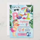 Kindermädchen Party zum ersten Geburtstag Einladung (Vorderseite)