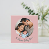 Kindermädchen pink, Willkommensankündigung Einladung (Stehend Vorderseite)