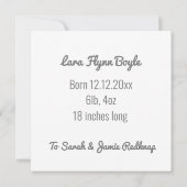 Kindermädchen pink, Willkommensankündigung Einladung (Rückseite)