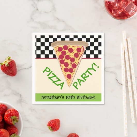 Kindermädchen Pizza-Party Serviette (Beispiel)