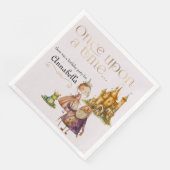 Kindermädchen Prinzessin und Frosch rosa Serviette (Ecke)