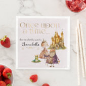 Kindermädchen Prinzessin und Frosch rosa Serviette (Beispiel)