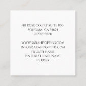 Kindermädchen Quadratische Visitenkarte (Rückseite)