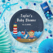 Kindermädchen Rot- und Navy-Baby-Dusche Pappteller (Party)