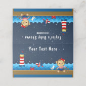 Kindermädchen Rot- und Navy-Baby-Dusche Platzkarte (Außenseite Aufgefaltet)