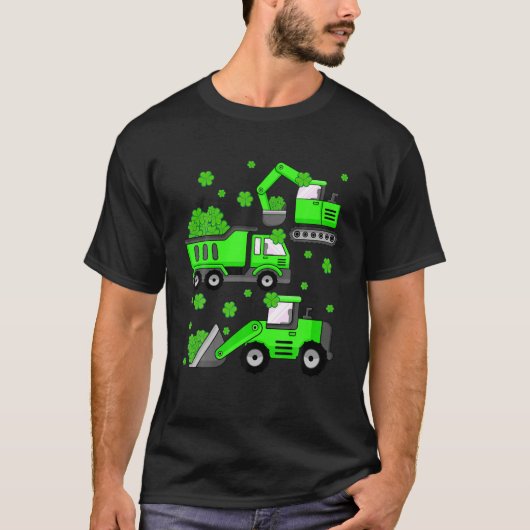 Kindermädchen St Patricks Day Truck Construction T-Shirt (Vorderseite)