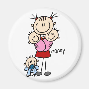 Kindermädchen-Strichmännchen-Magnet Magnet