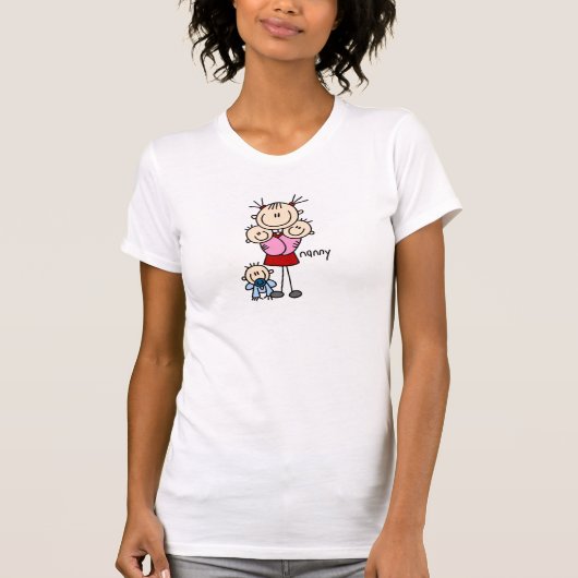 Kindermädchen-Strichmännchen-Shirt T-Shirt (Vorderseite)
