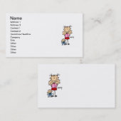 Kindermädchen-Strichmännchen Visitenkarte (Vorne/Hinten)