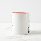 Kindermädchen-Strichmännchen Zweifarbige Tasse (Mittel)