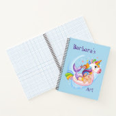 Kindermädchen und Einhornskizze Notizblock (Innenseite)